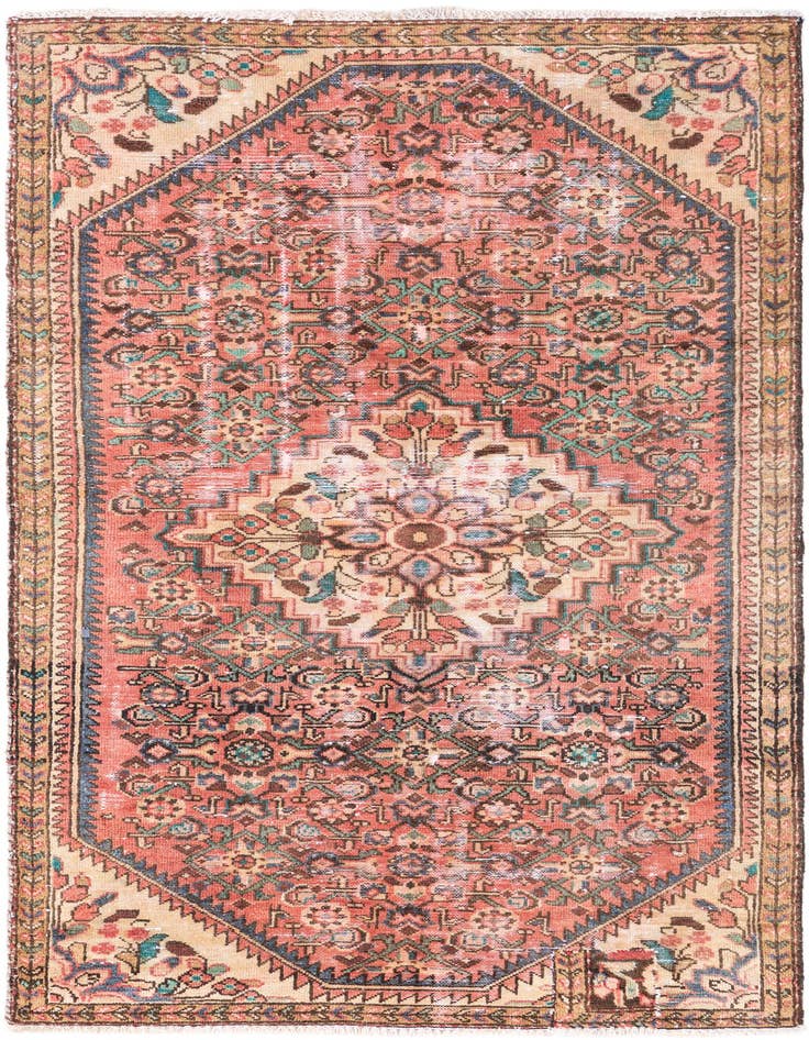 Detail image of 3' 7 x 6' 5 Hand Knotted Ultra Vintage Persian Wool Rug