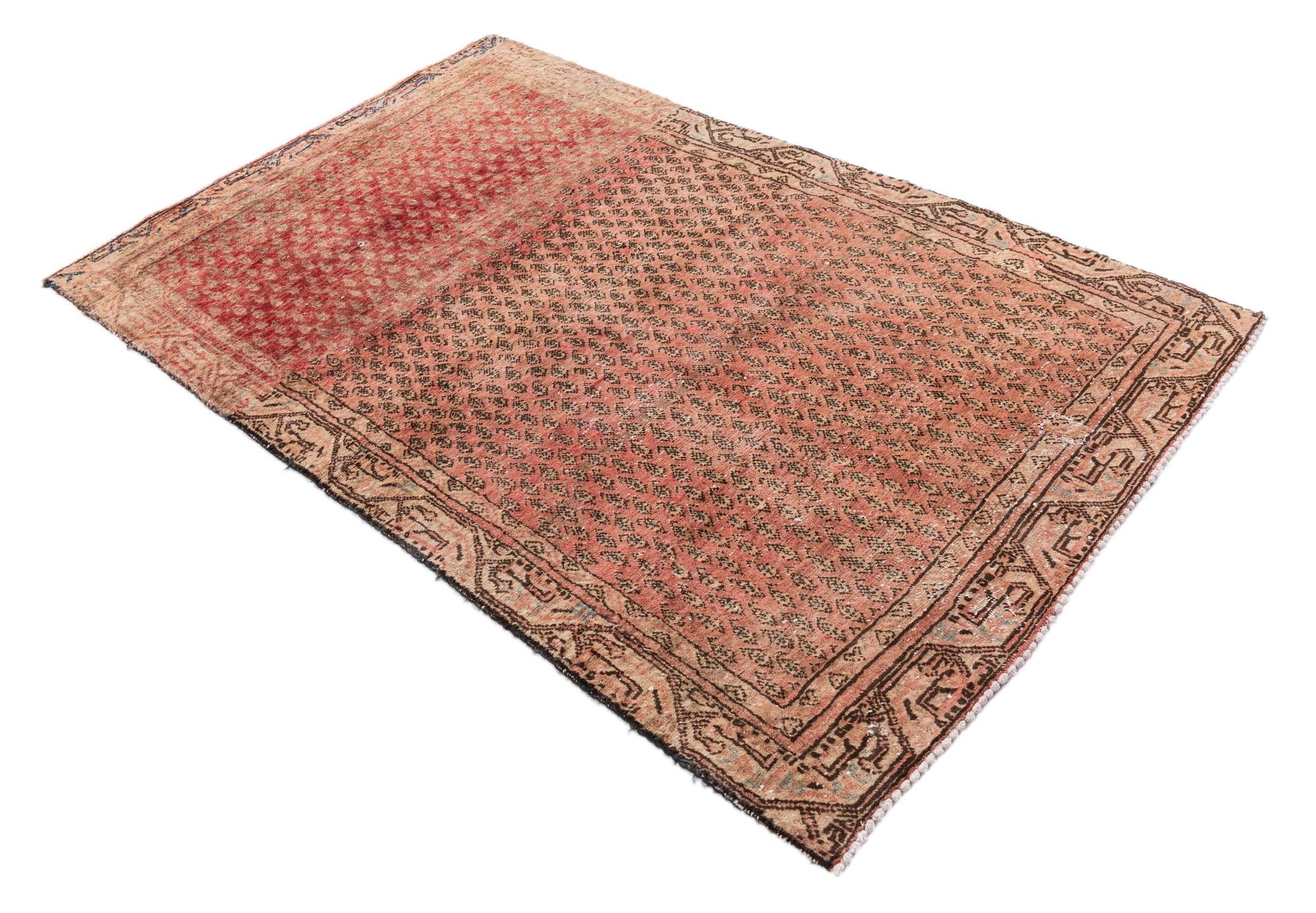 3' 9 x 6' 1 Hand Knotted Ultra Vintage Persian Wool Rug