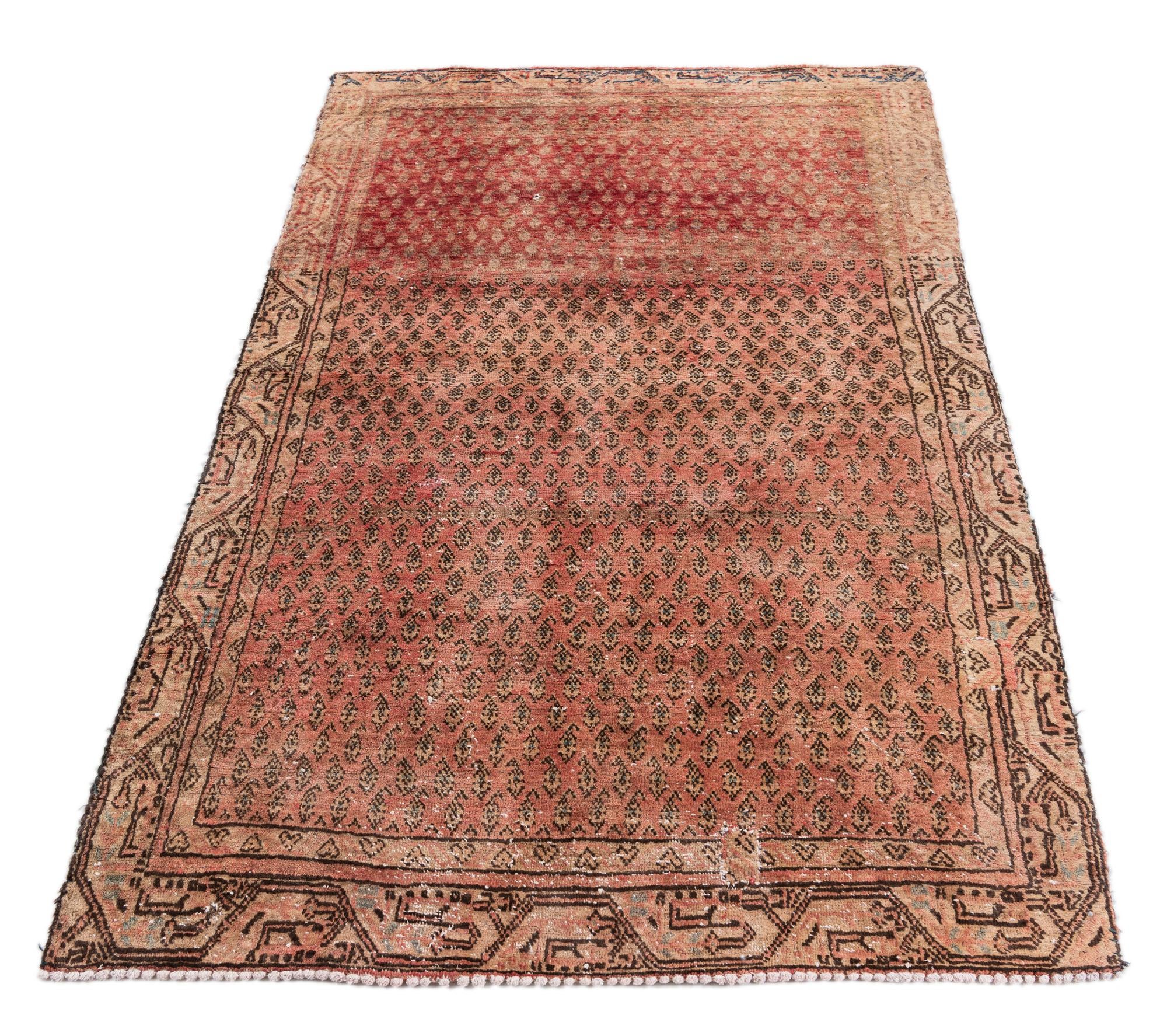 3' 9 x 6' 1 Hand Knotted Ultra Vintage Persian Wool Rug