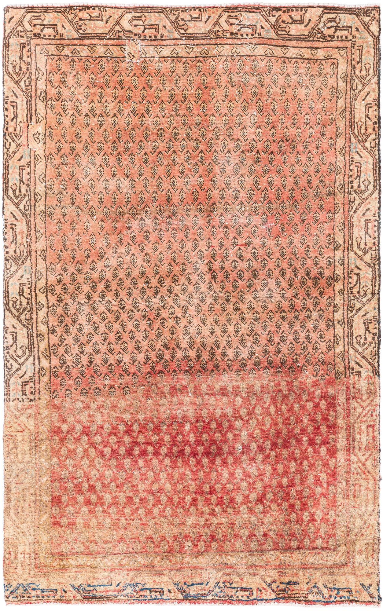 3' 9 x 6' 1 Hand Knotted Ultra Vintage Persian Wool Rug