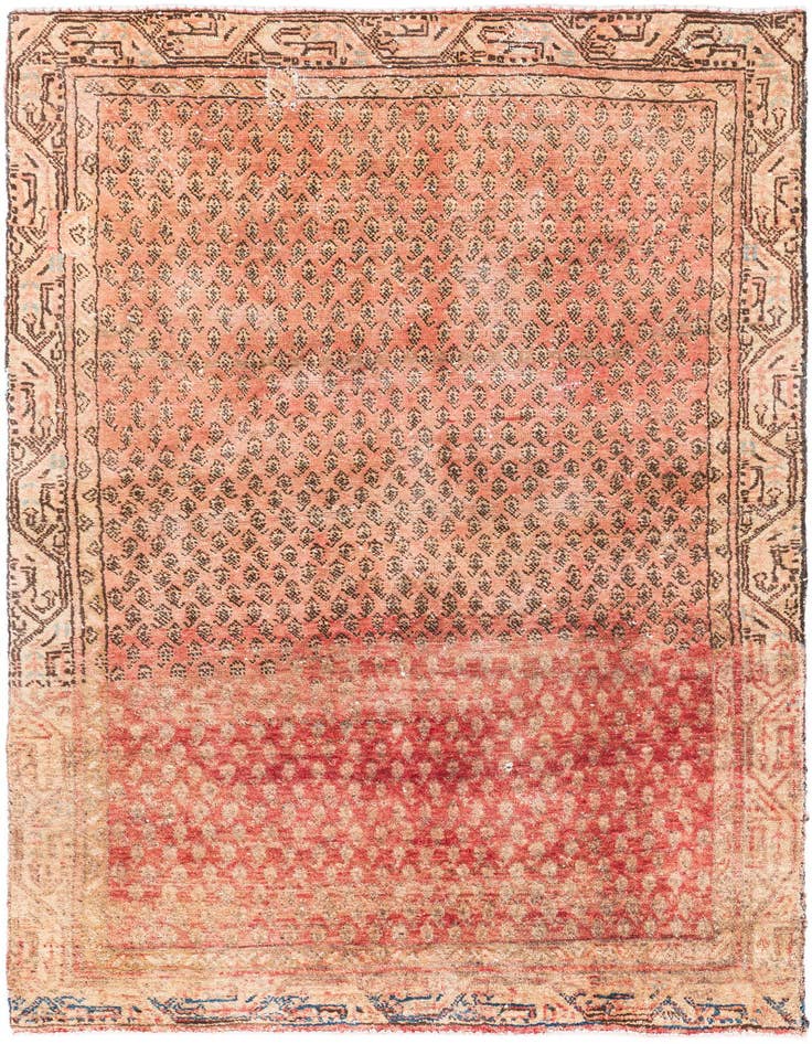 Detail image of 3' 9 x 6' 1 Hand Knotted Ultra Vintage Persian Wool Rug