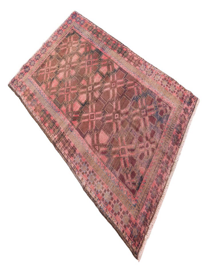 Detail image of 3' 7 x 6' 2 Hand Knotted Ultra Vintage Persian Wool Rug