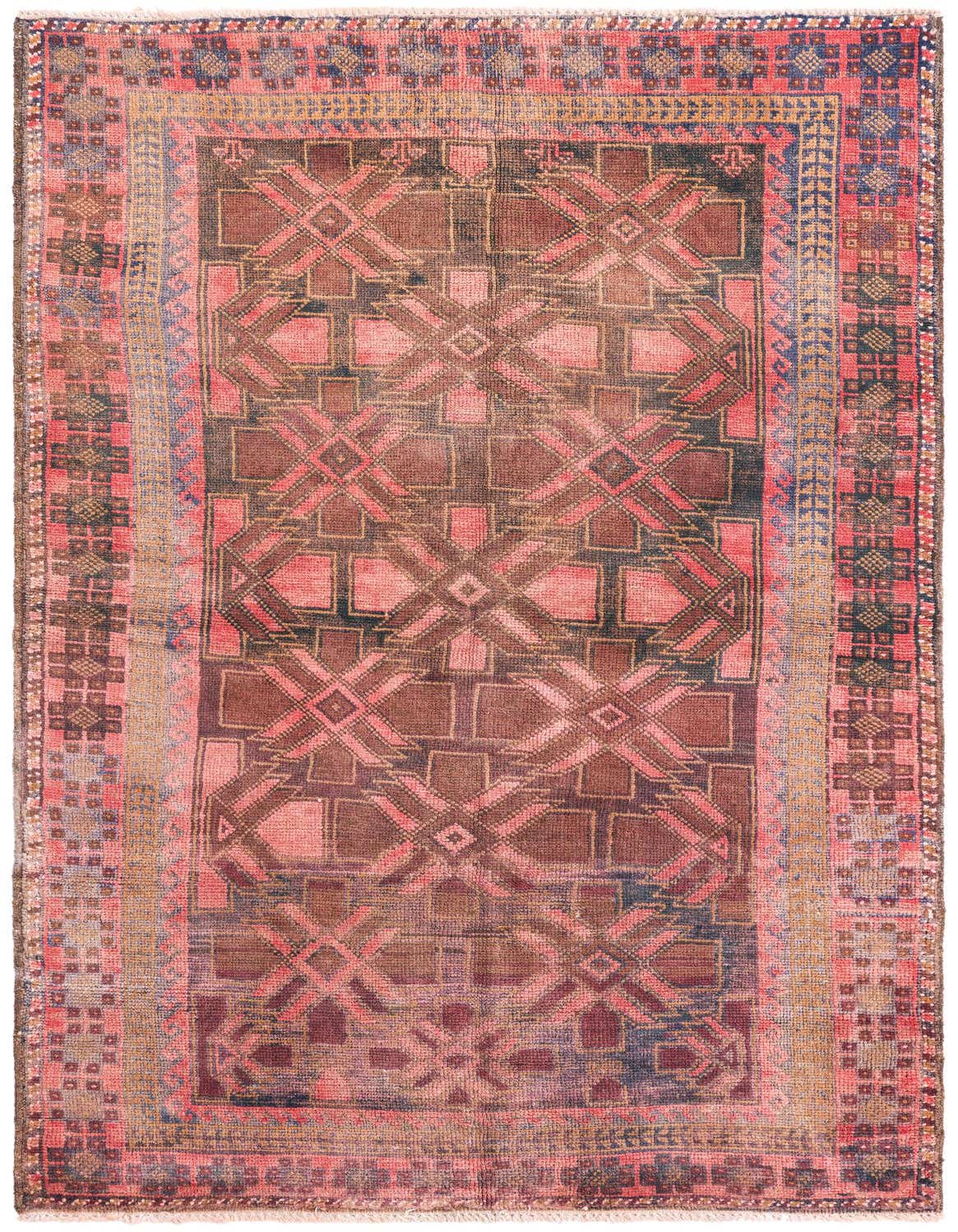 Primary image  3' 7 x 6' 2  Hand Knotted Ultra Vintage Persian Wool Rug