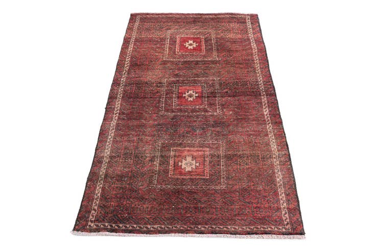 Detail image of 3' x 5' 4 Hand Knotted Ultra Vintage Persian Wool Rug