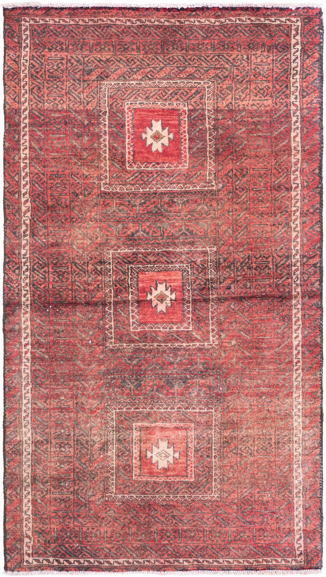3' x 5' 4 Hand Knotted Ultra Vintage Persian Wool Rug