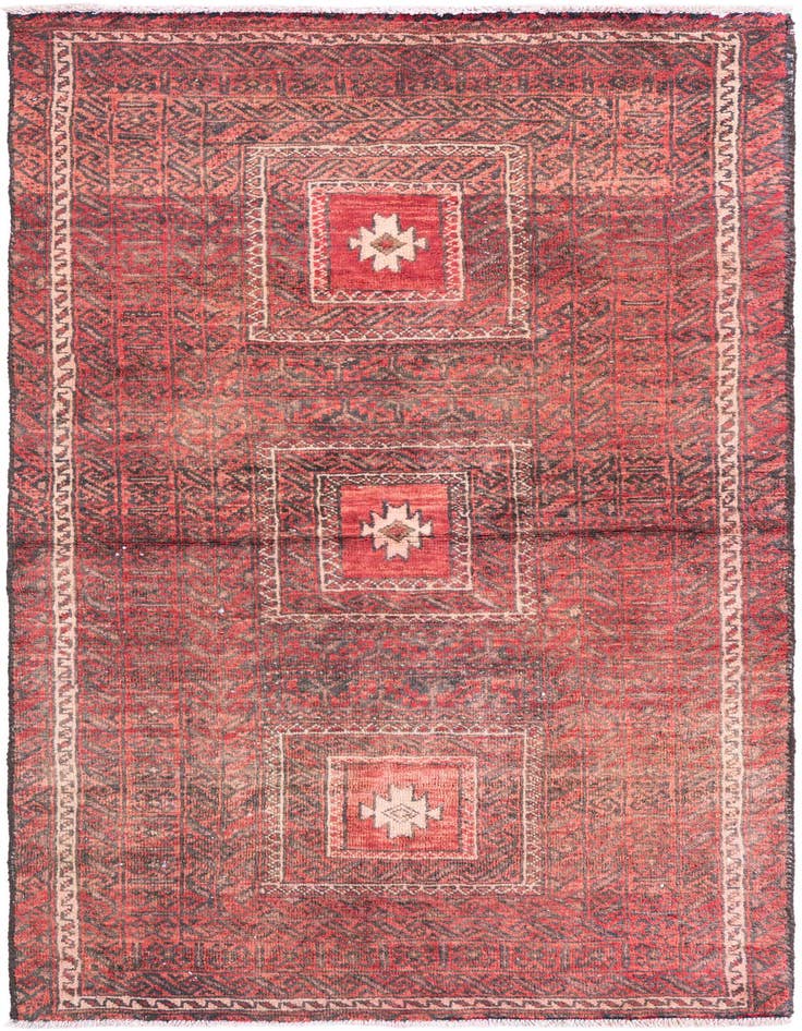 Detail image of 3' x 5' 4 Hand Knotted Ultra Vintage Persian Wool Rug