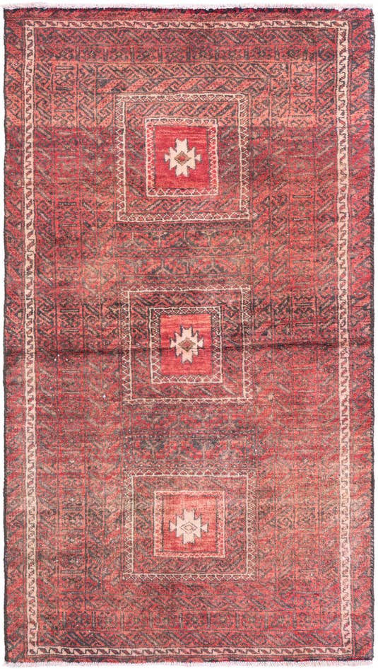 Detail image of 3' x 5' 4 Hand Knotted Ultra Vintage Persian Wool Rug