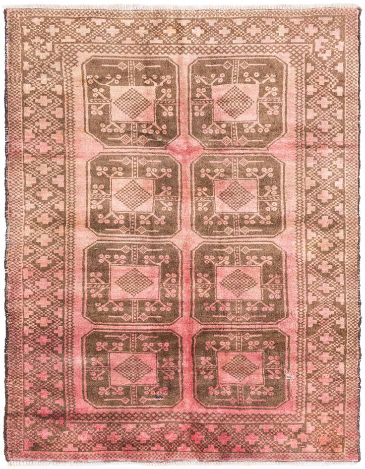 Detail image of 3' 5 x 6' 2 Hand Knotted Ultra Vintage Persian Wool Rug