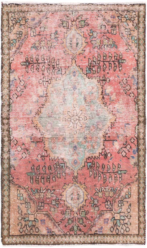 Detail image of 3' 1 x 5' Hand Knotted Ultra Vintage Persian Wool Rug