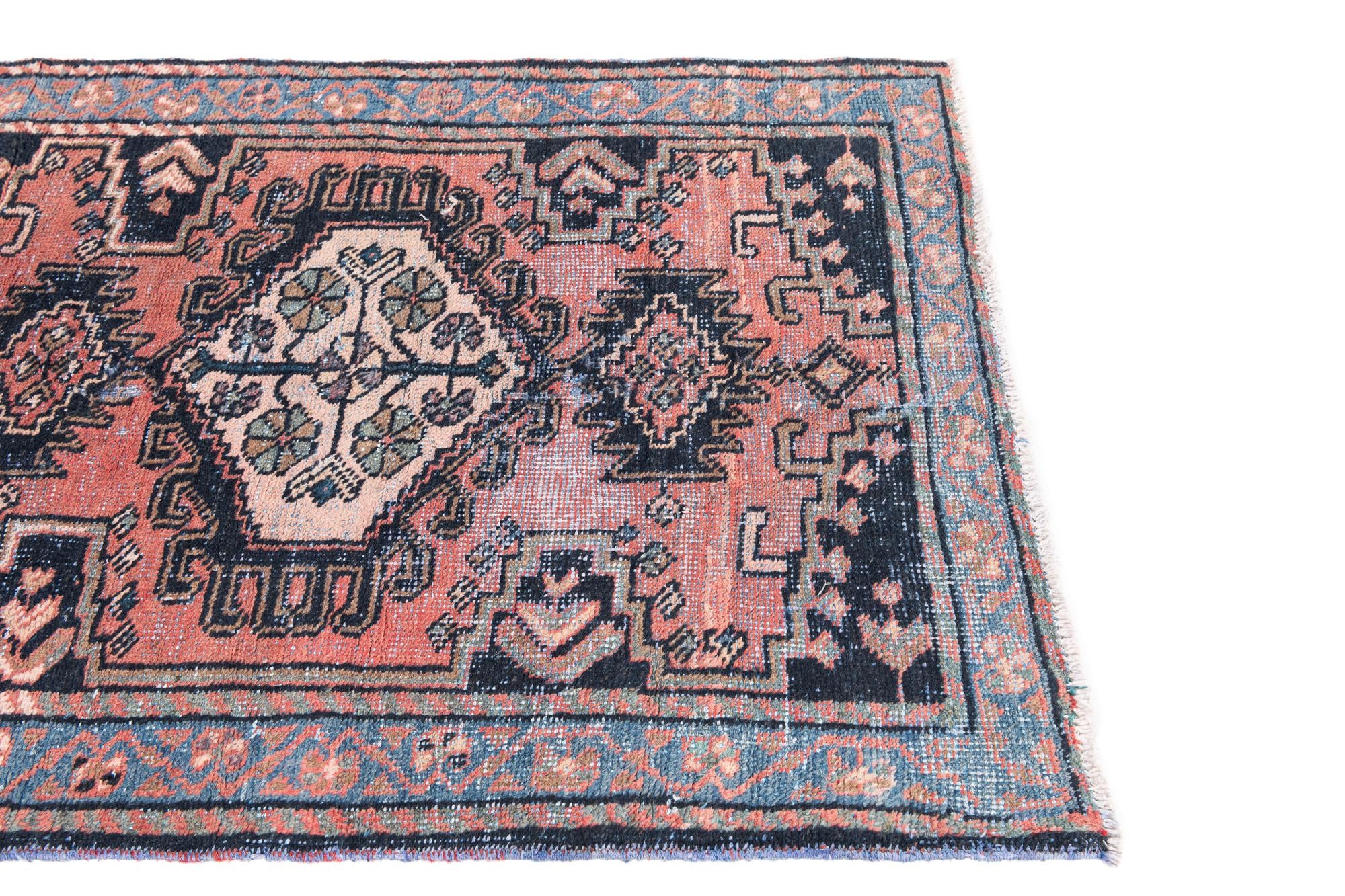 3' 4 x 4' 8 Hand Knotted Ultra Vintage Persian Wool Rug