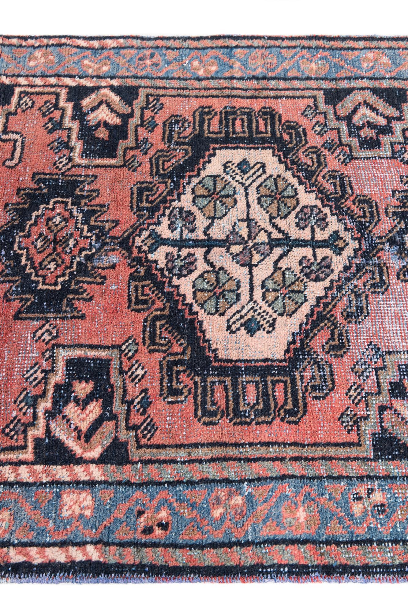 3' 4 x 4' 8 Hand Knotted Ultra Vintage Persian Wool Rug