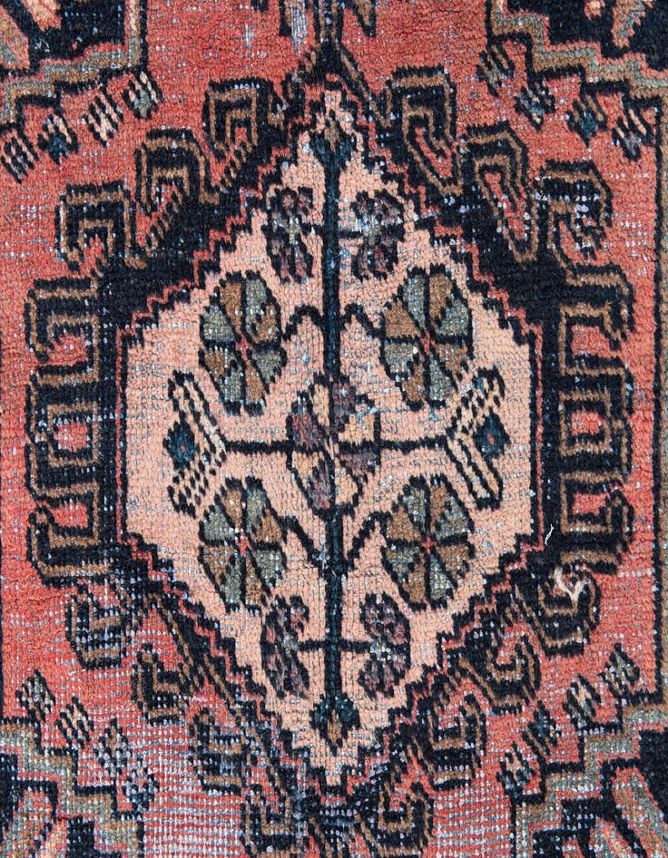 Detail image of 3' 4 x 4' 8  Hand Knotted Ultra Vintage Persian Wool Rug