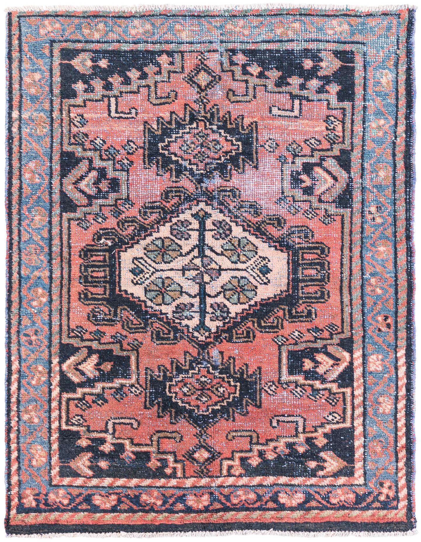 Primary image 3' 4 x 4' 8  Hand Knotted Ultra Vintage Persian Wool Rug