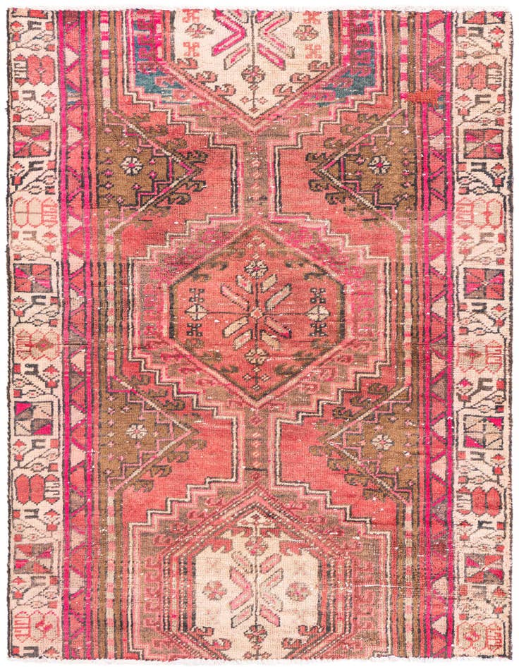 Detail image of 3' 3 x 4' 2 Hand Knotted Ultra Vintage Persian Wool Rug