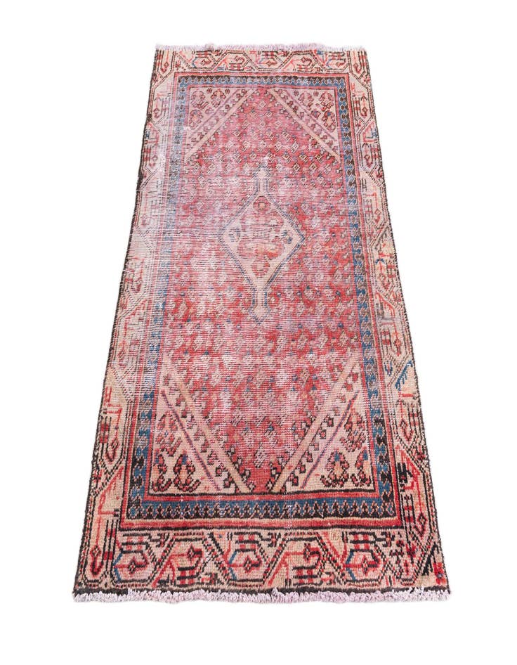 Detail image of 3' 1 x 5'  Hand Knotted Ultra Vintage Persian Wool Rug