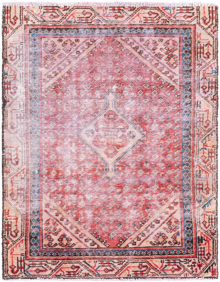 Detail image of 3' 1 x 5' Hand Knotted Ultra Vintage Persian Wool Rug