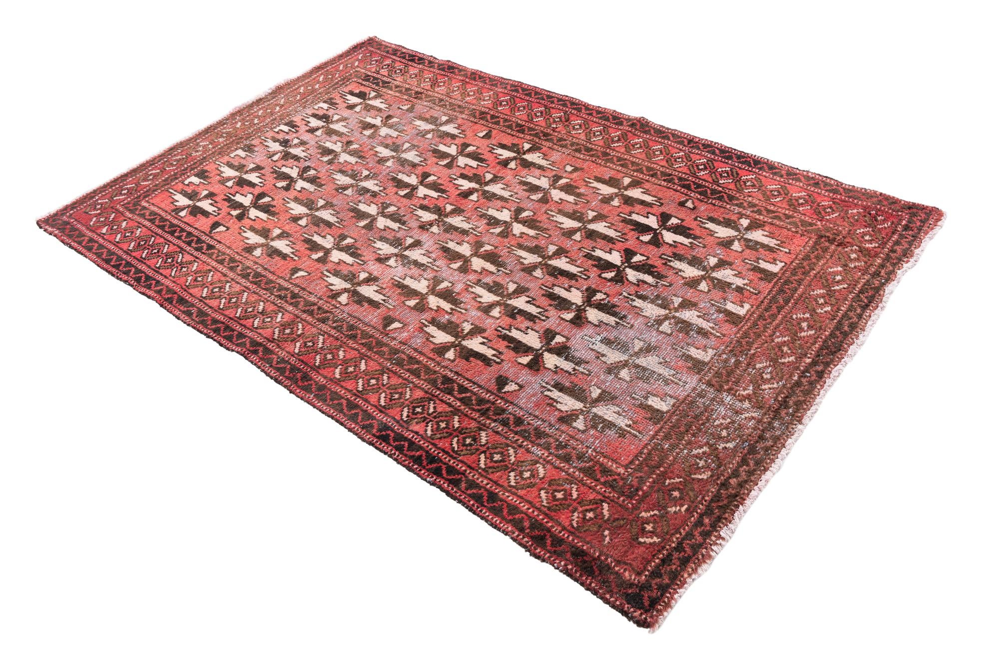 4' x 6' 3 Hand Knotted Ultra Vintage Persian Wool Rug