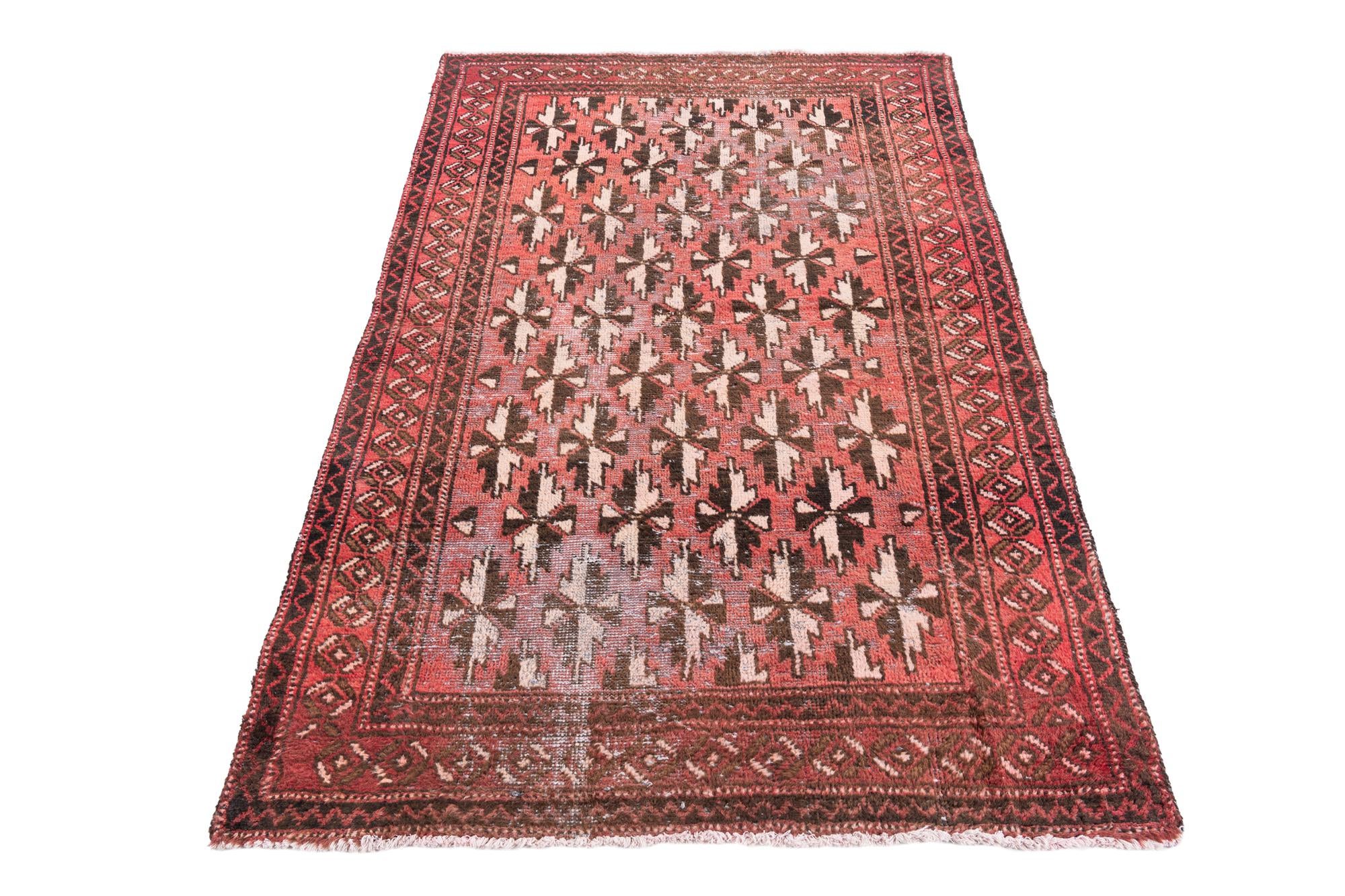 4' x 6' 3 Hand Knotted Ultra Vintage Persian Wool Rug
