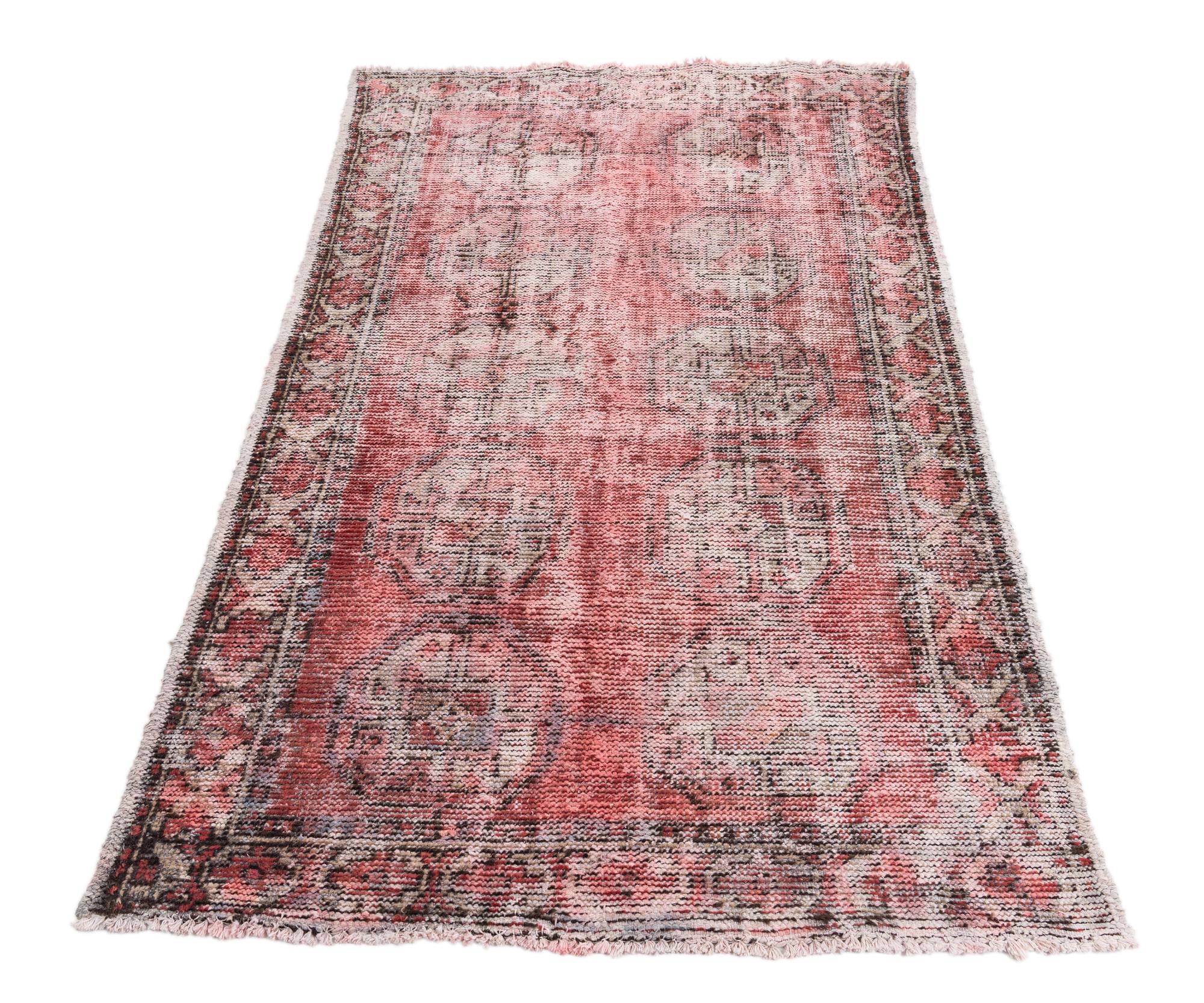 3' 9 x 6' 4 Hand Knotted Ultra Vintage Persian Wool Rug