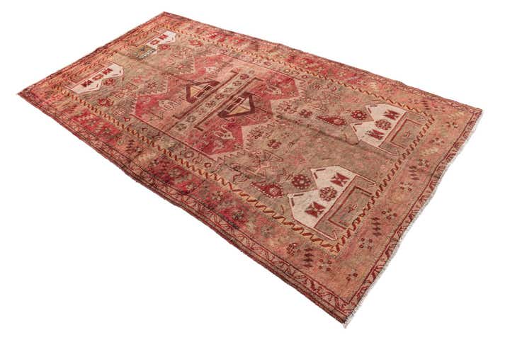 4' 5 x 8' Hand Knotted Ultra Vintage Persian Wool Rug