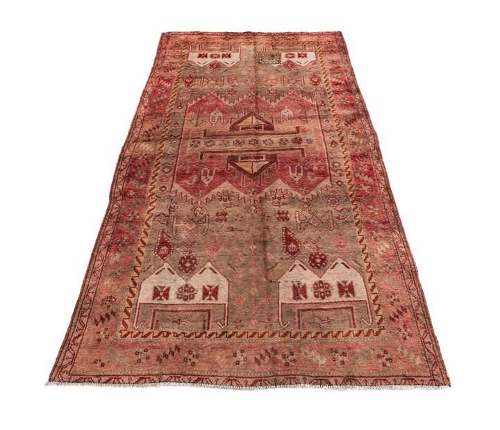 4' 5 x 8' Hand Knotted Ultra Vintage Persian Wool Rug