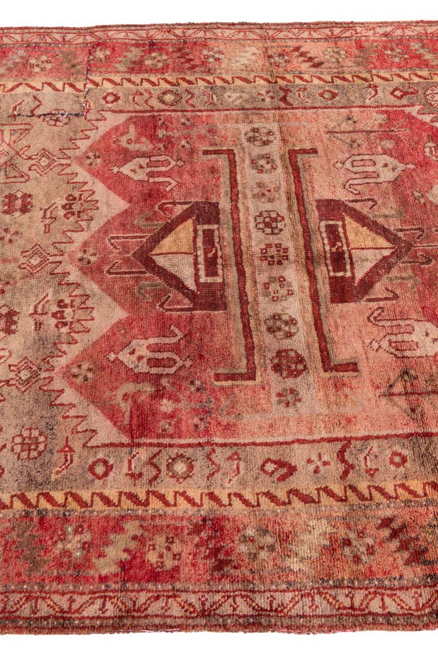 Detail image of 4' 5 x 8' Hand Knotted Ultra Vintage Persian Wool Rug