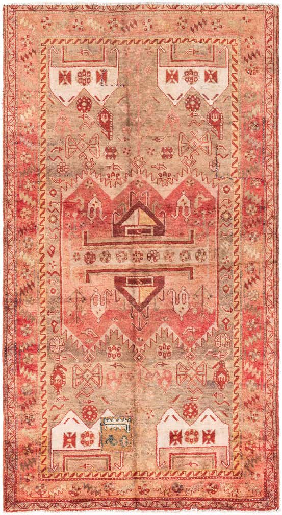 4' 5 x 8' Hand Knotted Ultra Vintage Persian Wool Rug