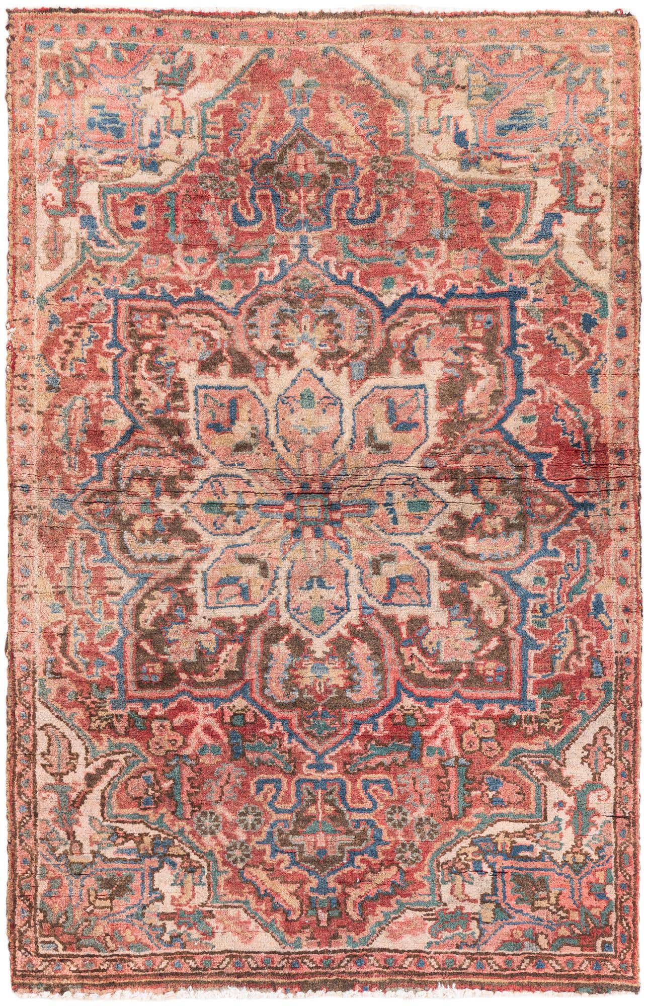 2' 9 x 4' 3 Hand Knotted Ultra Vintage Persian Wool Rug