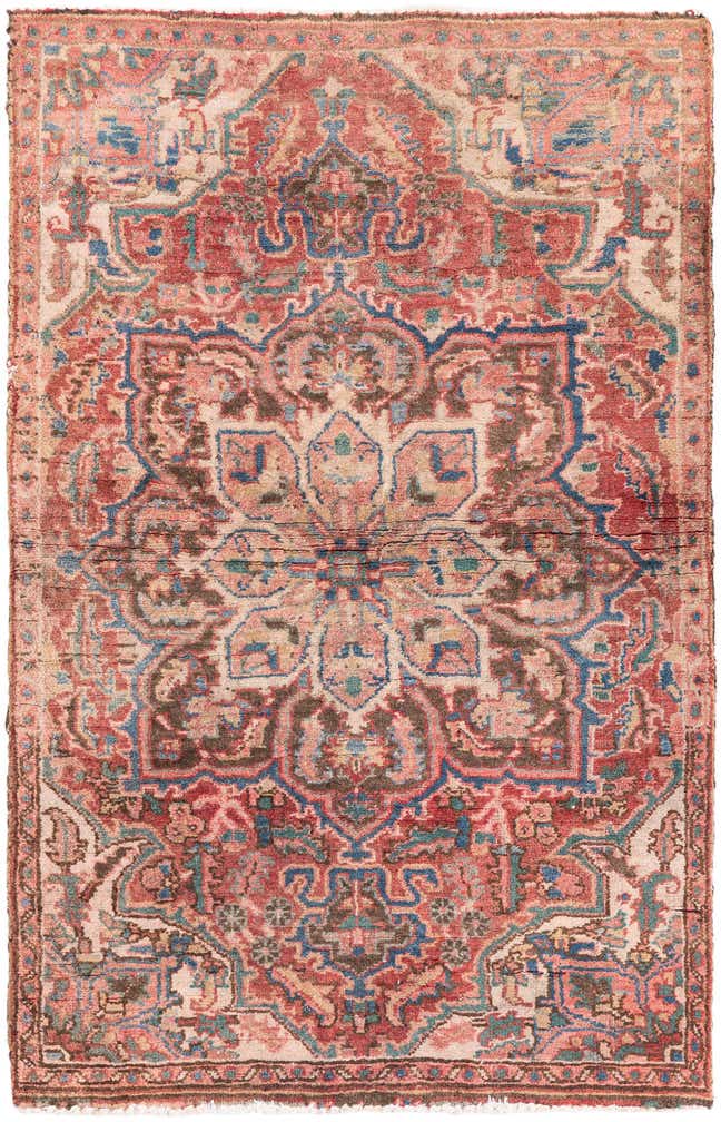 2' 9 x 4' 3 Hand Knotted Ultra Vintage Persian Wool Rug