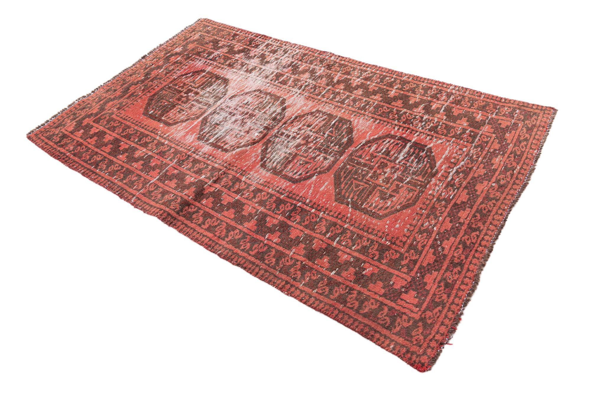 3' 7 x 5' 10 Hand Knotted Ultra Vintage Persian Wool Rug