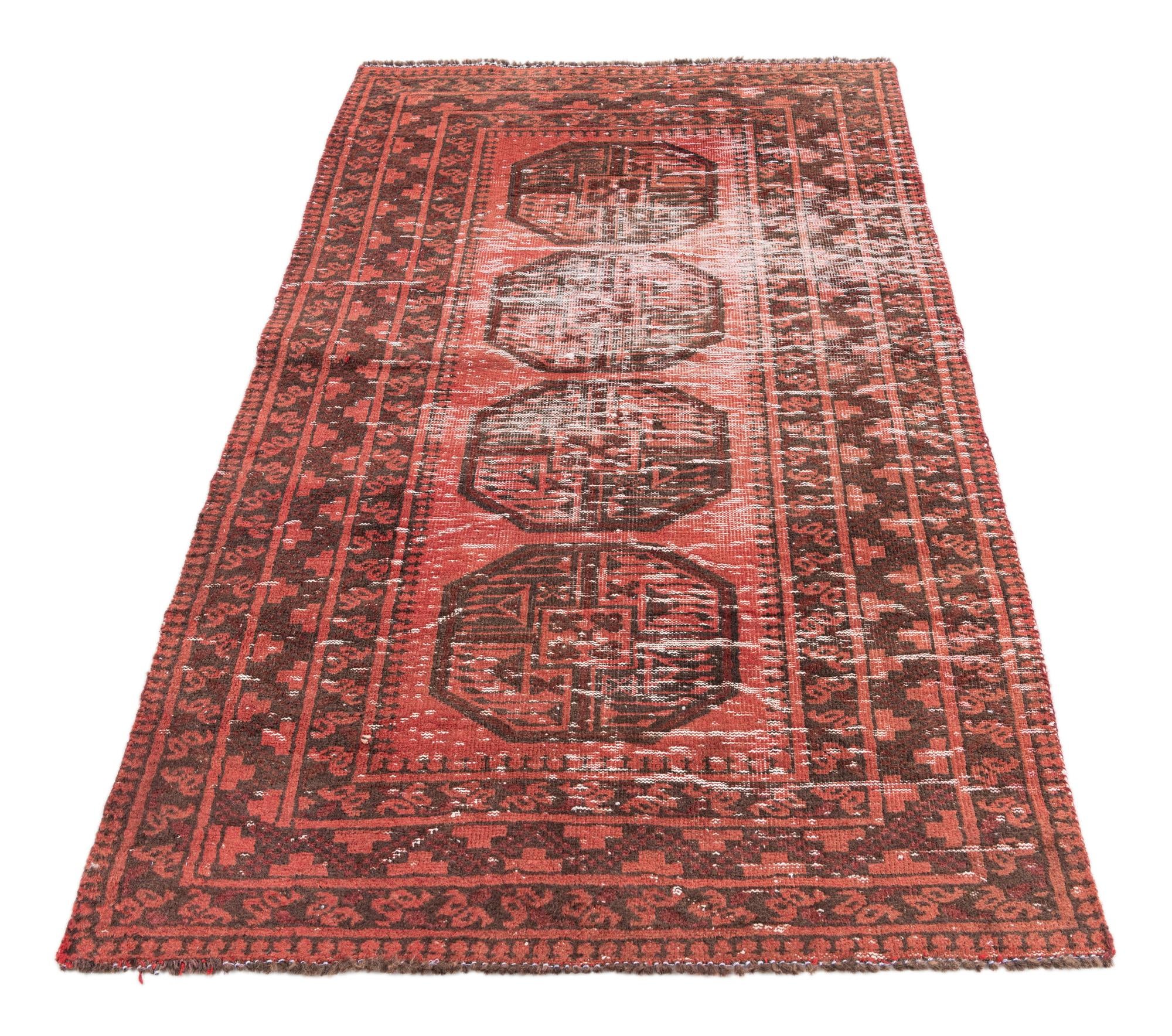 3' 7 x 5' 10 Hand Knotted Ultra Vintage Persian Wool Rug