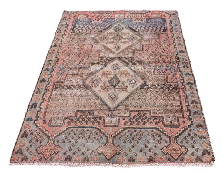 Detail image of 3' 10 x 5' 4 Hand Knotted Ultra Vintage Persian Wool Rug