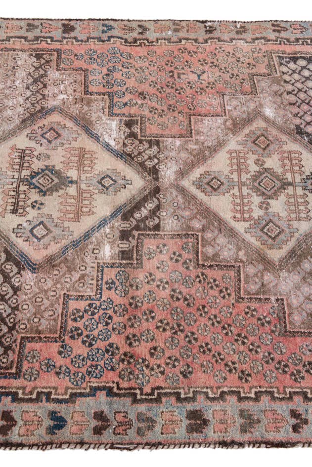 Detail image of 3' 10 x 5' 4 Hand Knotted Ultra Vintage Persian Wool Rug