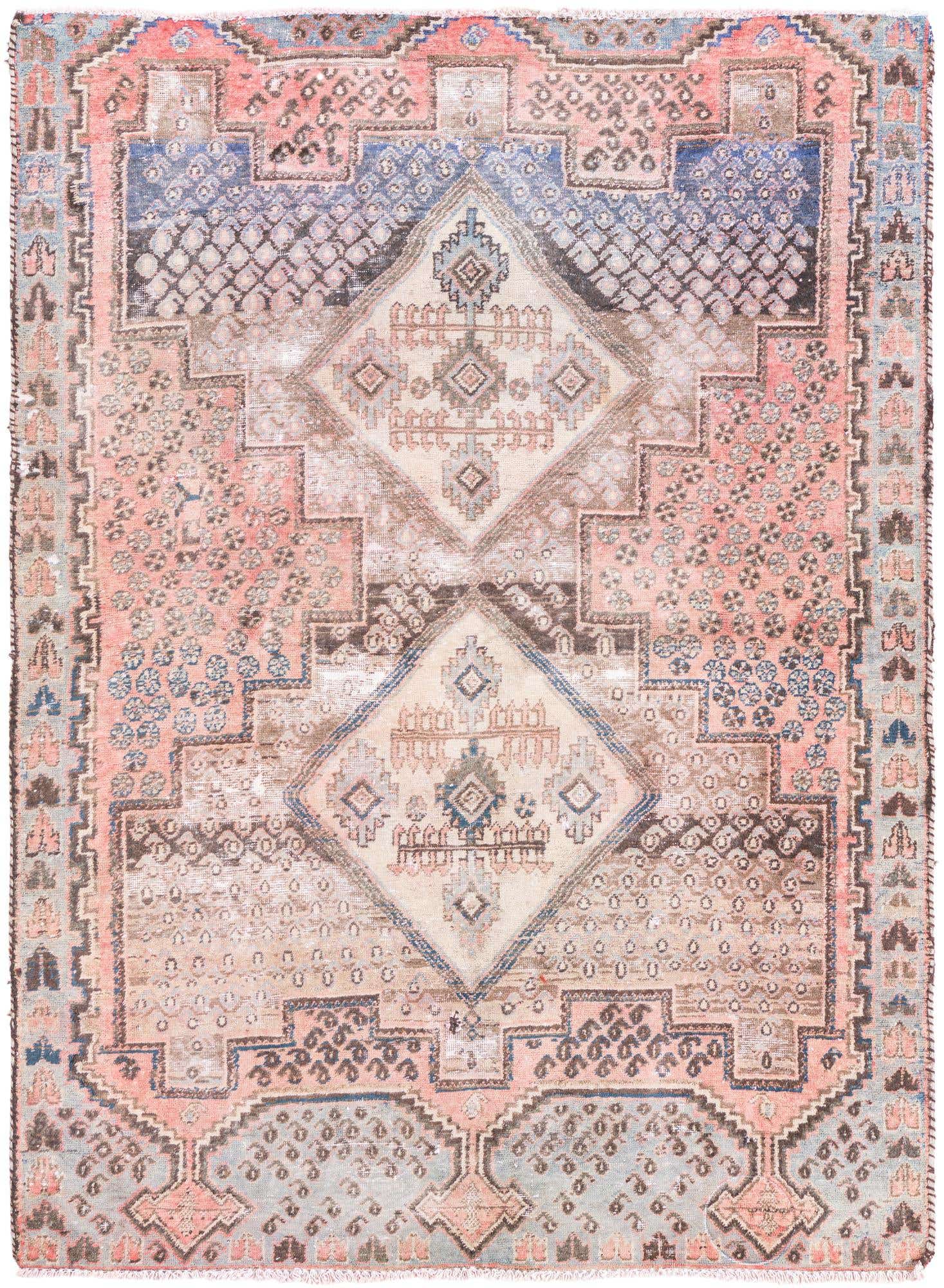 3' 10 x 5' 4 Hand Knotted Ultra Vintage Persian Wool Rug