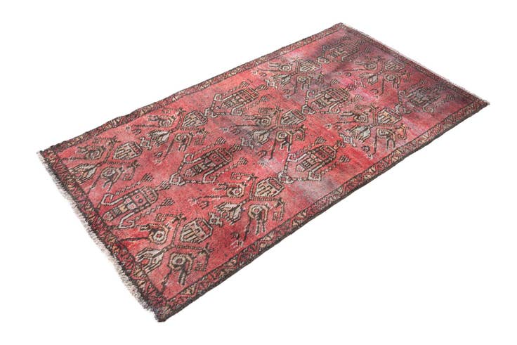 Detail image of 2' 10 x 5' 5 Hand Knotted Ultra Vintage Persian Wool Rug