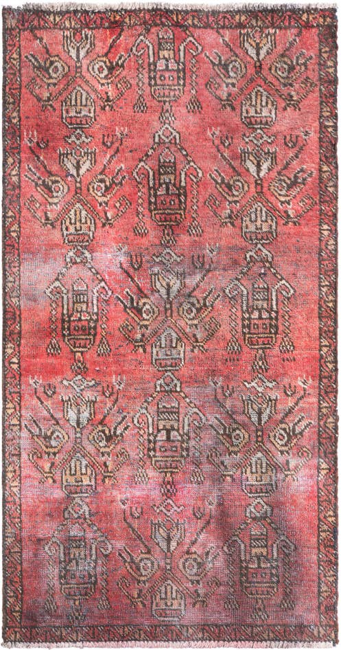Detail image of 2' 10 x 5' 5 Hand Knotted Ultra Vintage Persian Wool Rug
