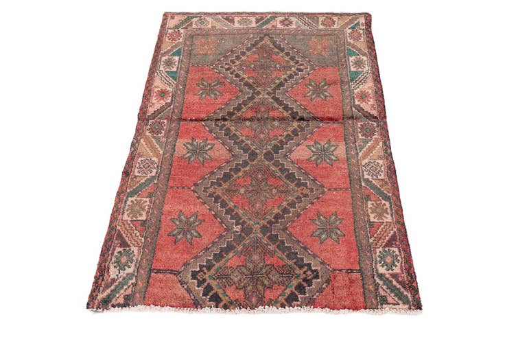 Detail image of 3' 1 x 4' 6 Hand Knotted Ultra Vintage Persian Wool Rug