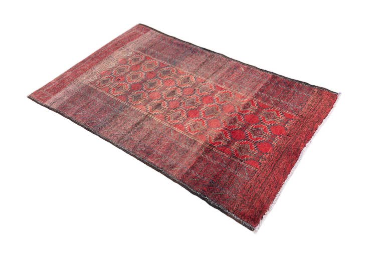 Detail image of 85cm x 150cm anudado a mano Ultra Vintage Alfombra Persa Lana
