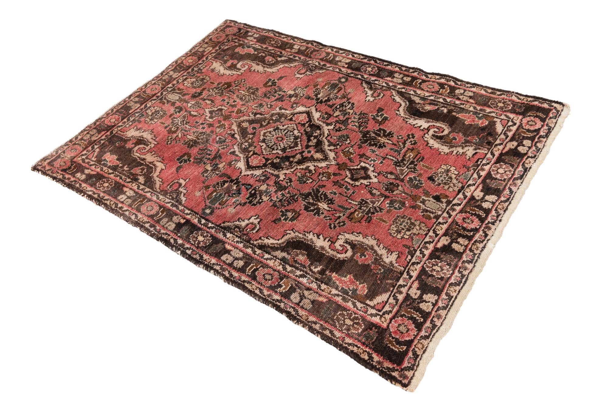3' 5 x 4' 9 Hand Knotted Ultra Vintage Persian Wool Rug