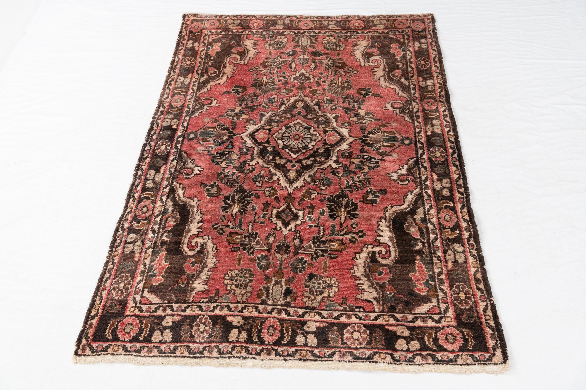 3' 5 x 4' 9 Hand Knotted Ultra Vintage Persian Wool Rug