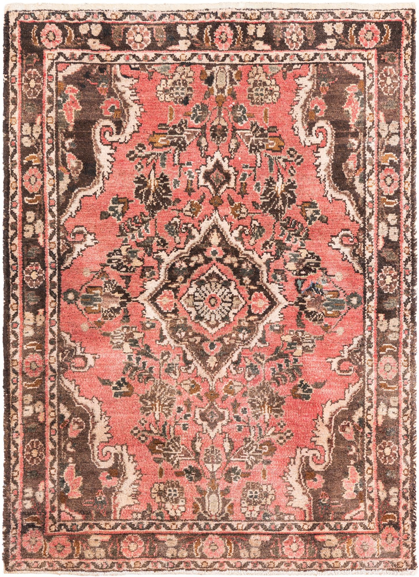 3' 5 x 4' 9 Hand Knotted Ultra Vintage Persian Wool Rug