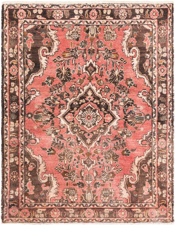 Detail image of 3' 5 x 4' 9 Hand Knotted Ultra Vintage Persian Wool Rug