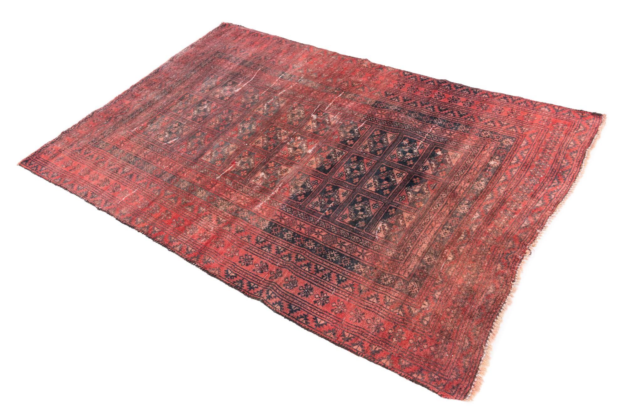 3' 9 x 5' 7 Hand Knotted Ultra Vintage Persian Wool Rug