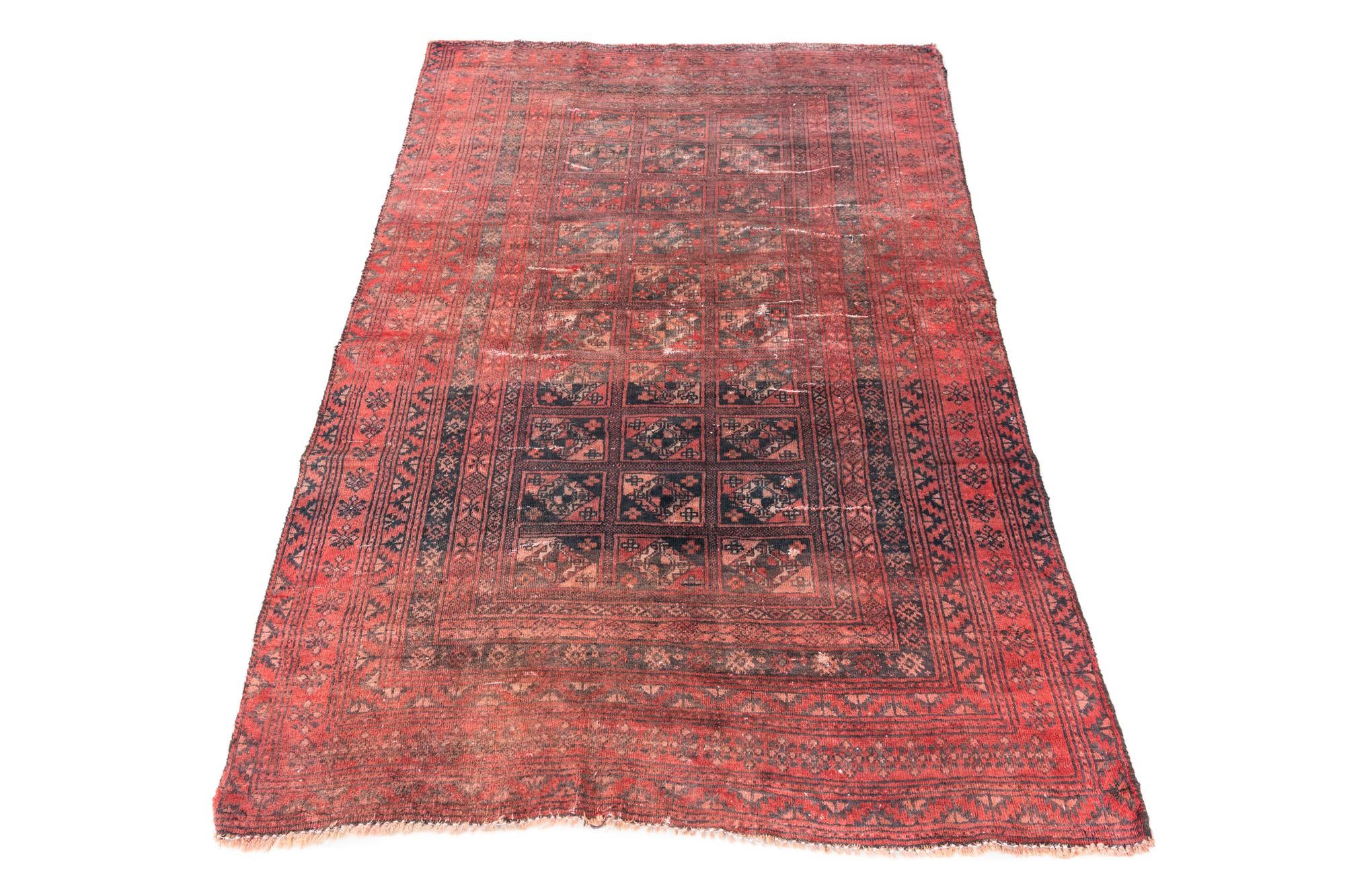 3' 9 x 5' 7 Hand Knotted Ultra Vintage Persian Wool Rug