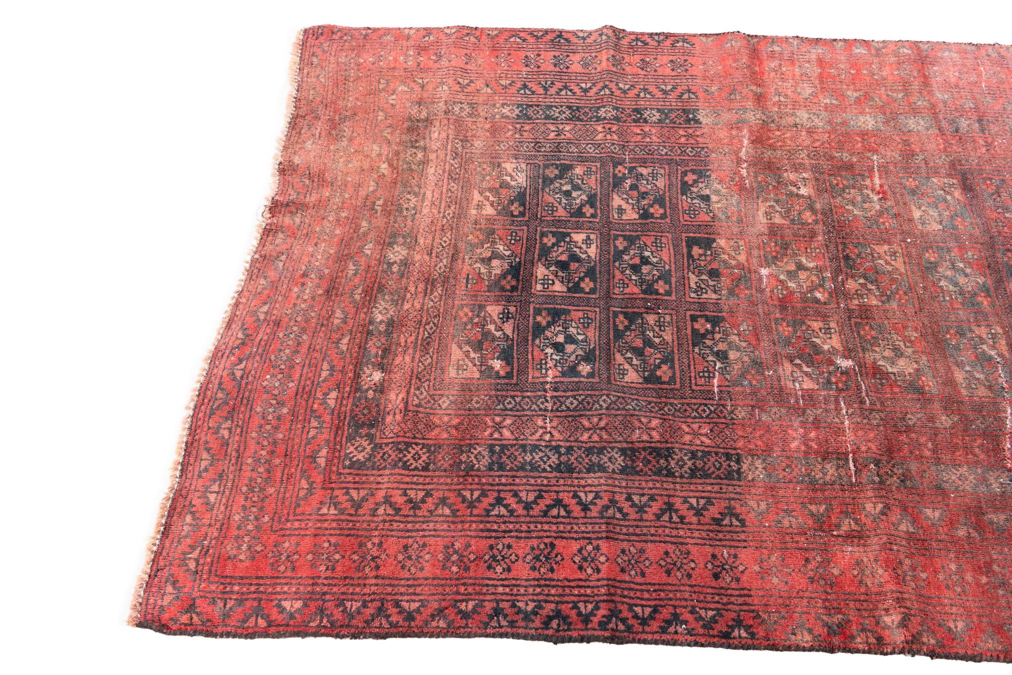 3' 9 x 5' 7 Hand Knotted Ultra Vintage Persian Wool Rug