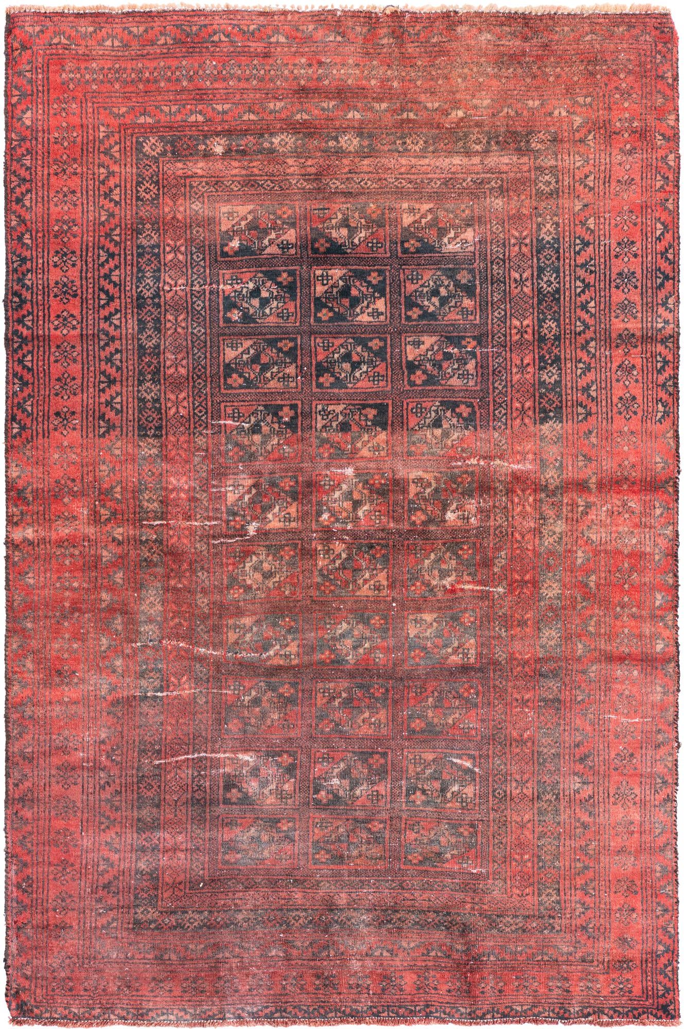 3' 9 x 5' 7 Hand Knotted Ultra Vintage Persian Wool Rug