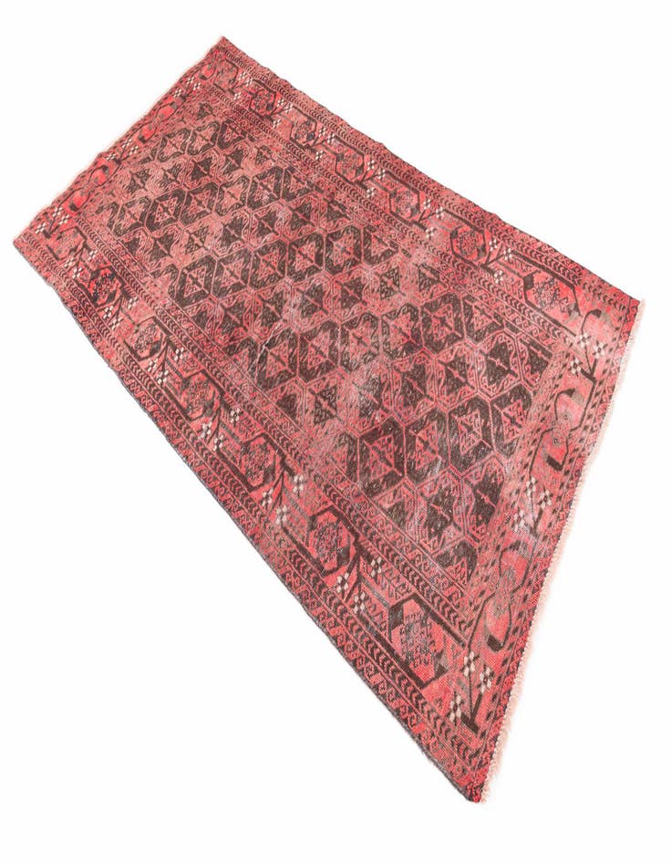 Detail image of 3' 7 x 7'  Hand Knotted Ultra Vintage Persian Wool Rug