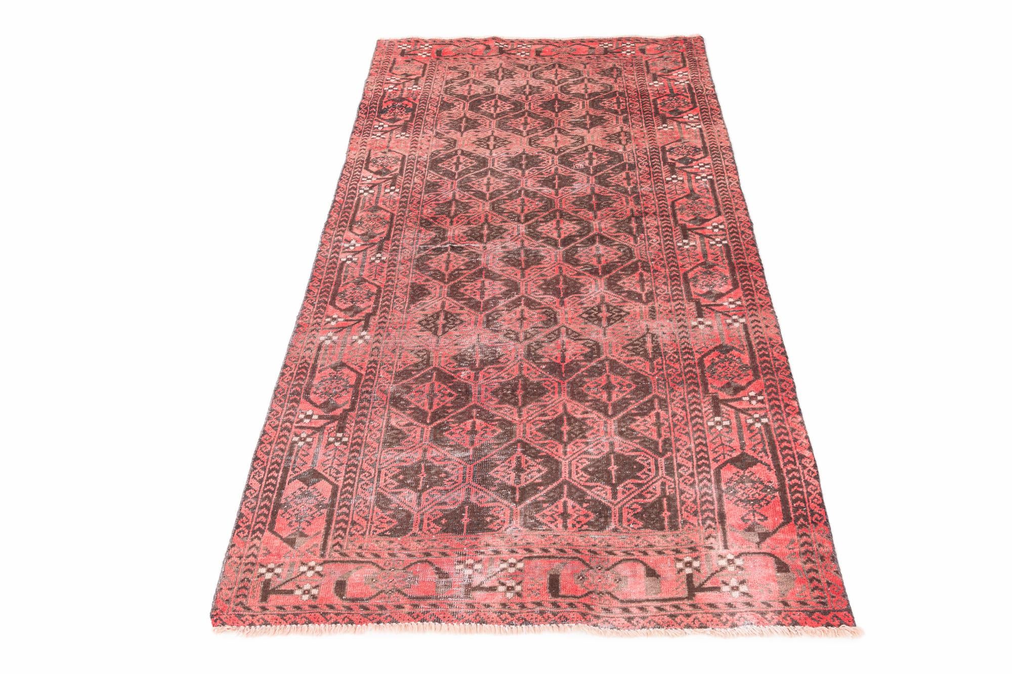 3' 7 x 7' Hand Knotted Ultra Vintage Persian Wool Rug