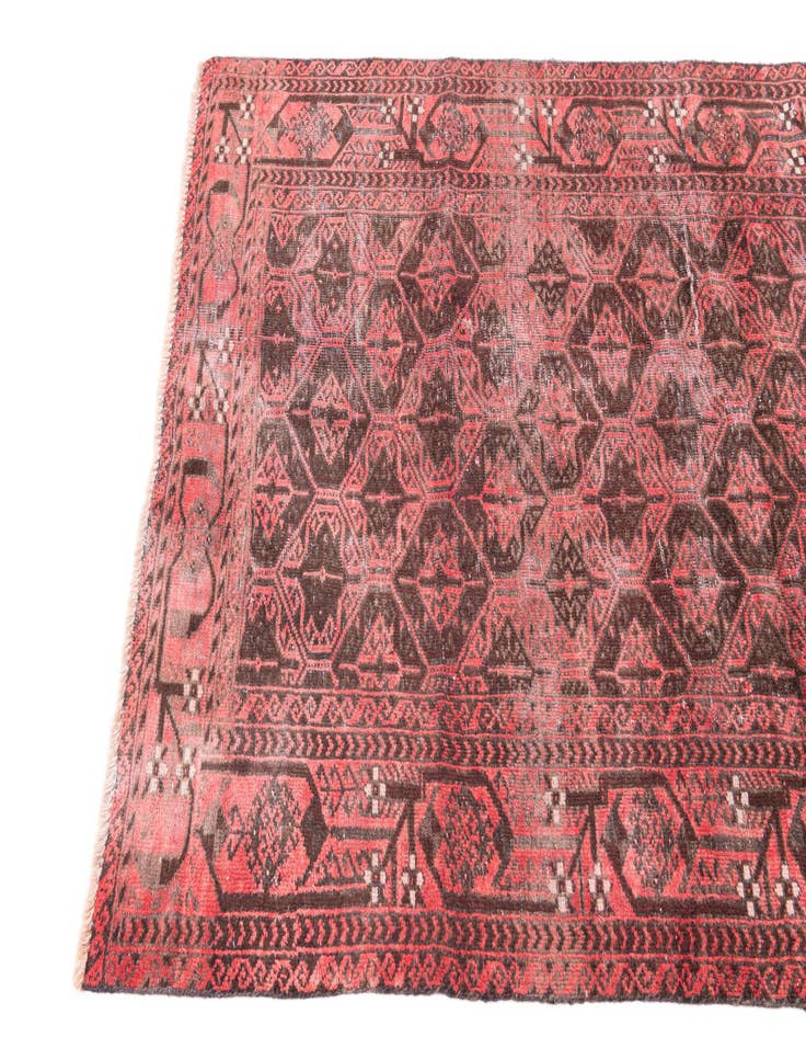 Detail image of 3' 7 x 7'  Hand Knotted Ultra Vintage Persian Wool Rug