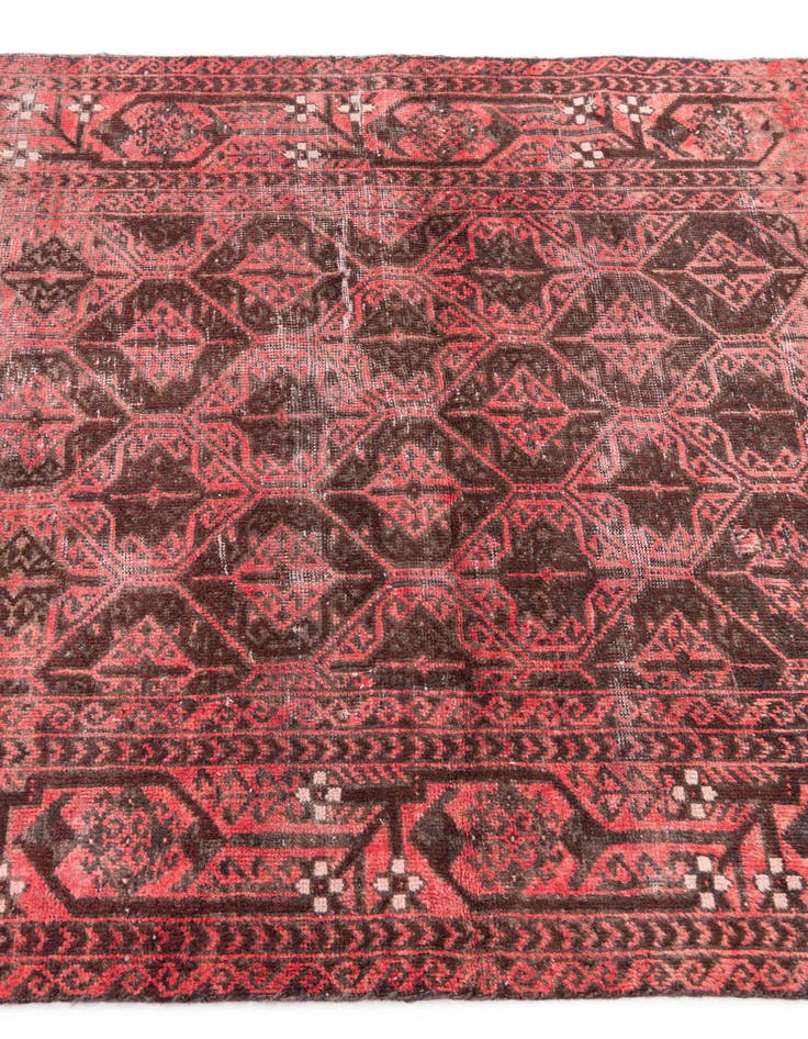 Detail image of 3' 7 x 7'  Hand Knotted Ultra Vintage Persian Wool Rug